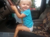 Haley loves to play in the car